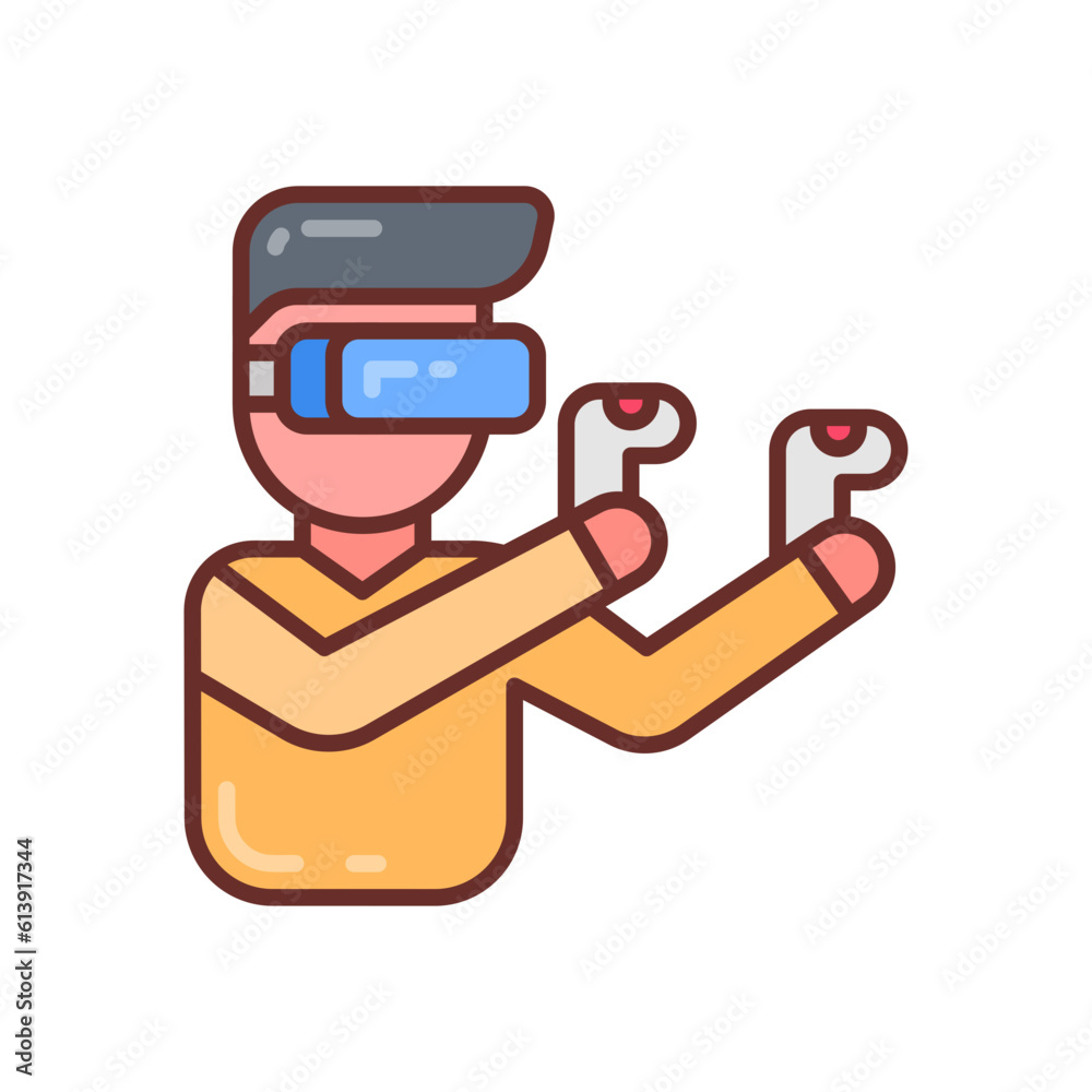 Virtual reality games icon in vector. Illustration Virtual reality games icon in vector. Illustration