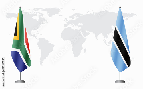 South Africa and Botswana flags for official meeting