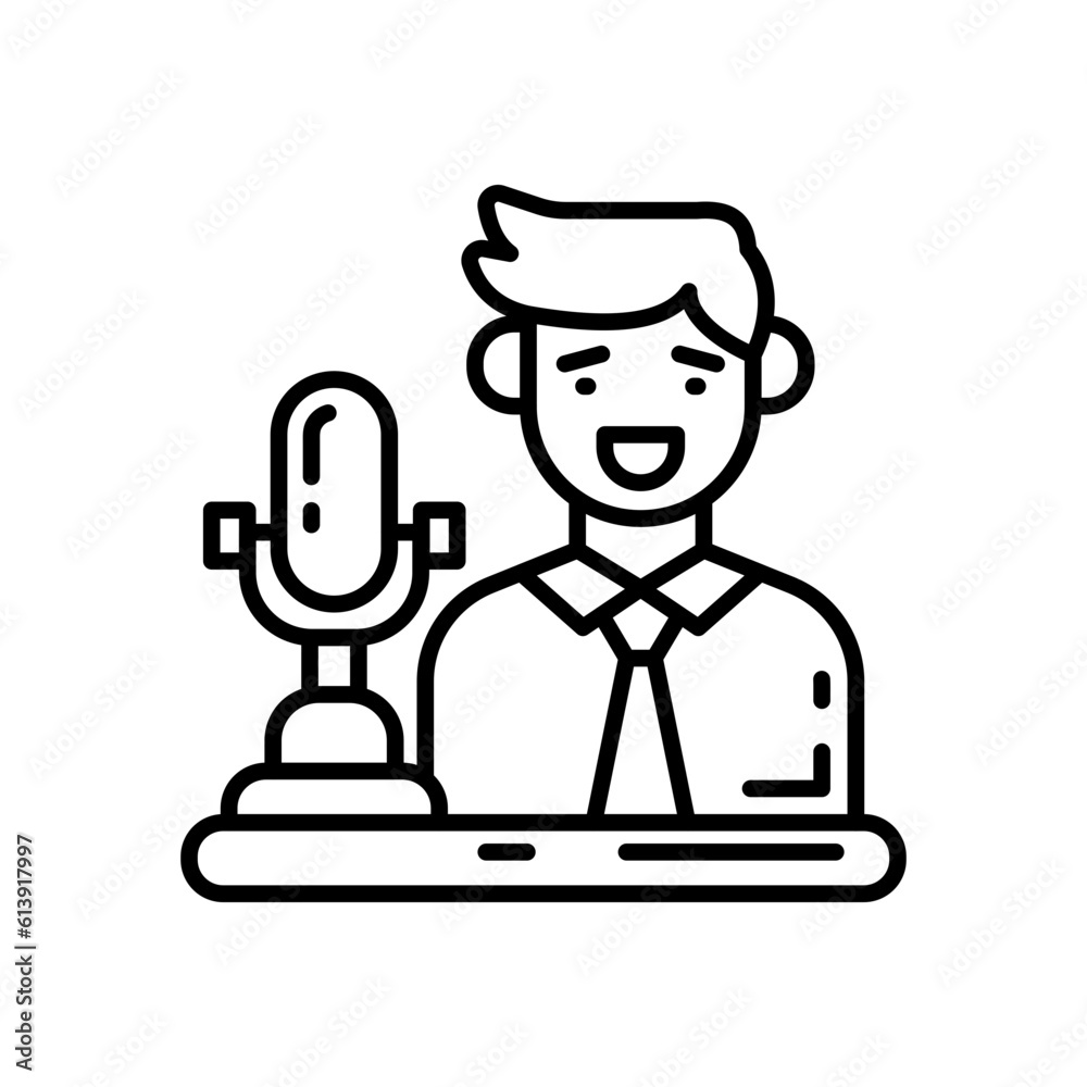 Esports commentator icon in vector. Illustration Esports commentator icon in vector. Illustration