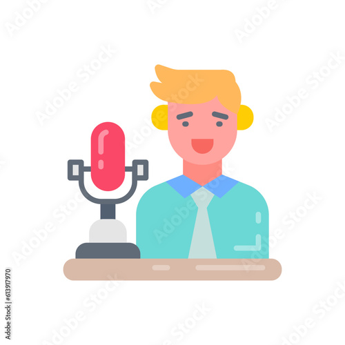 Esports commentator icon in vector. Illustration