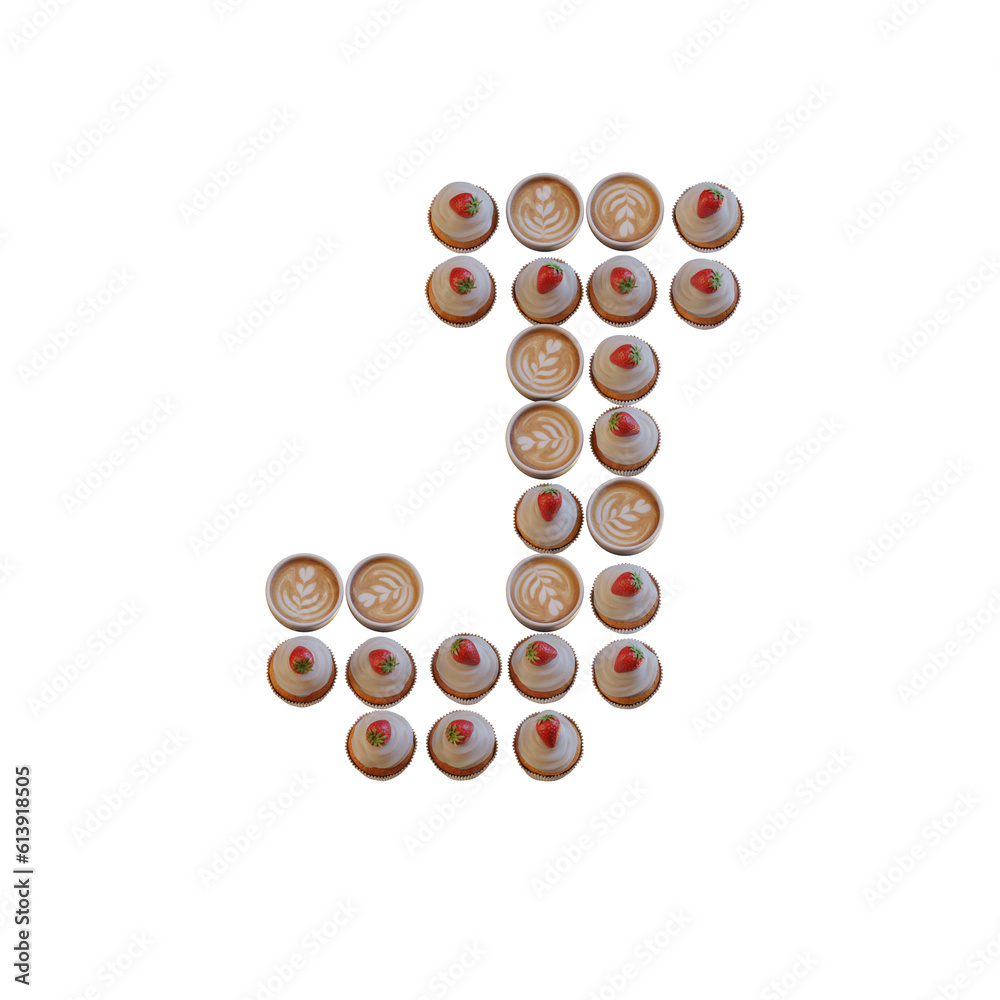 Coffee & Cupcake 3D Alphabet or PNG Letters Coffee & Cupcake 3D Alphabet or PNG Letters