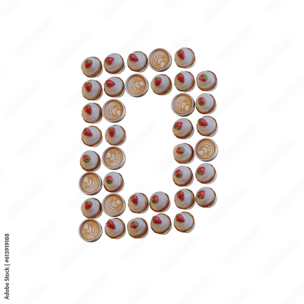 Coffee & Cupcake 3D Alphabet or PNG Letters Coffee & Cupcake 3D Alphabet or PNG Letters
