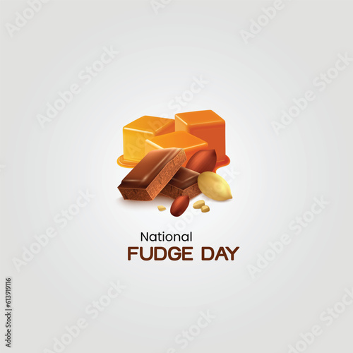 Dish made with butter, milk, brown sugar and flavored with vanilla and nuts which is also called Penuche Fudge with bold text on light brown background, National Penuche Fudge Day. national fudge day