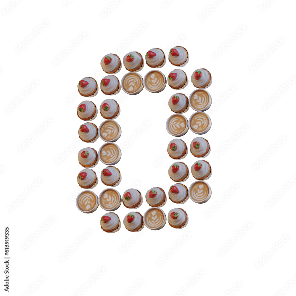 Coffee & Cupcake 3D Alphabet or PNG Letters Coffee & Cupcake 3D Alphabet or PNG Letters