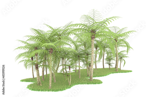 Tropical island on transparent background. 3d rendering - illustration