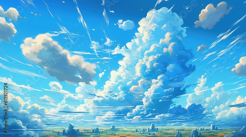夏の青空の爽やか雲背景