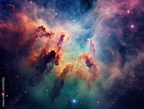 Vibrant Nebula in Galaxy - AI Generated © RAMBYUL