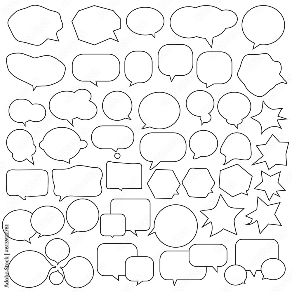 Fototapeta premium Set of comic speech bubbles