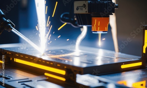 Close up photo of Plasma Cutter in steel factory