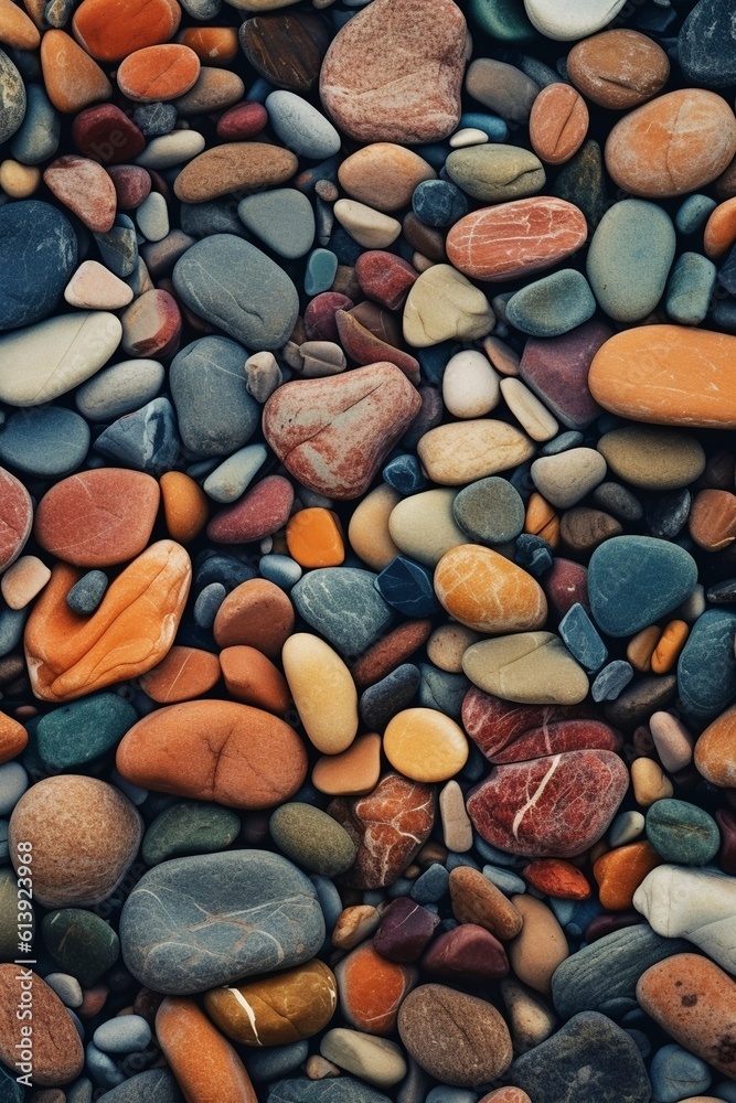 Colored stones on the beach Colored stones on the beach