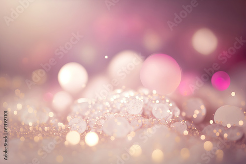 background with bokeh,Ivory White and Pale Pink Glitter In Shiny Defocused Background