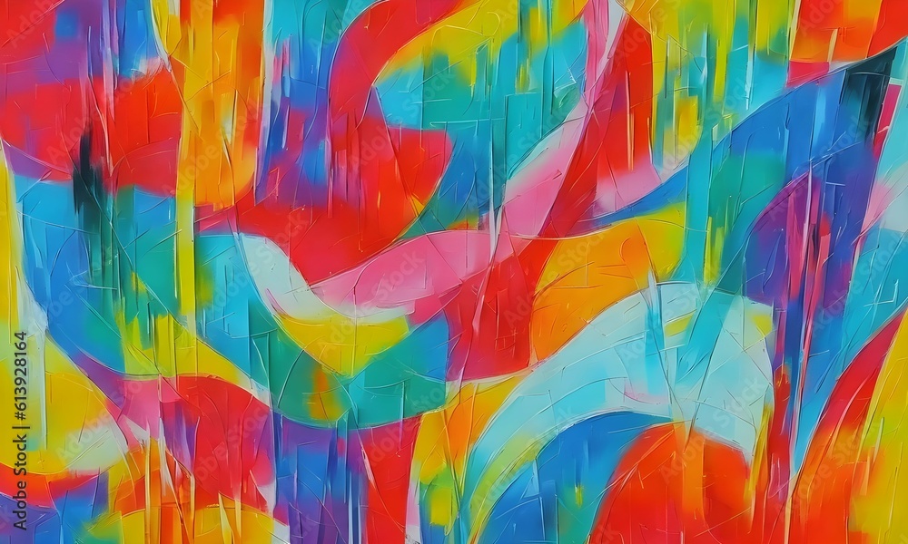 Obraz premium Deco art! Abstract modern print! Mixing multicolored oil paints. textured compositions. Abstract background of acrylic paint strokes. Generative AI, Generative, AI