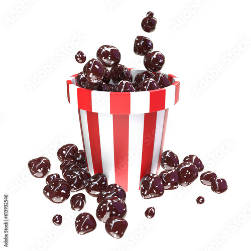 candy bucket 3d illustration render photo