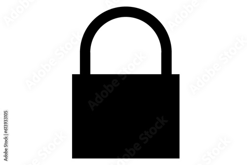 Lock closed flat icon in PNG isolated on transparent background