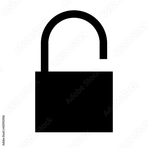 Lock open unlock flat icon illustration image in PNG isolated on transparent background