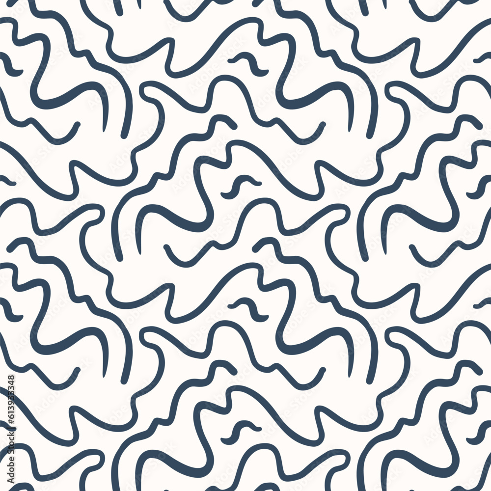 Monochrome Seamless pattern with a simple abstract drawing.