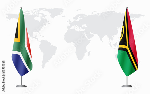 South Africa and Vanuatu flags for official meeting