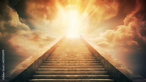 Stairway to paradise. A sense of aspiration, growth and enlightenment. Generative AI