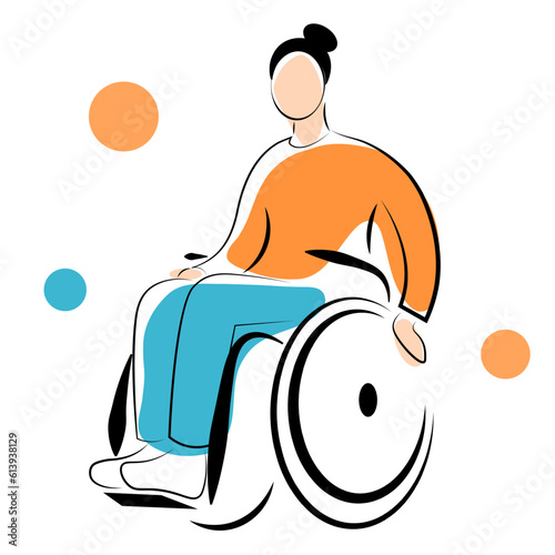 A teenager on a stroller on a white background. Vector illustration in doodle style