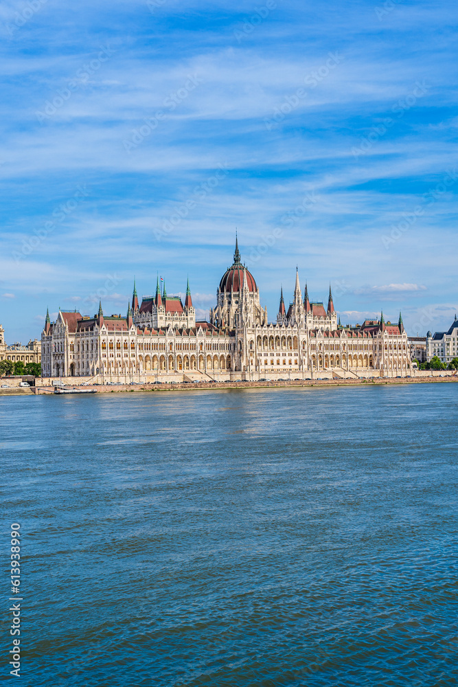 Budapest, Hungary: The Hungarian Parliament Building, seat of the National Assembly of Hungary on the Danube river waterfront