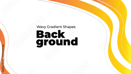 Wavy gradient shapes background, Orange Shade, suitable for website Banner, Vector Shapes, curvy gradient stripes, minimal shapes design, plain background theme