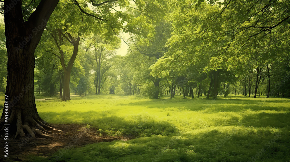 product photograph of Trees in the park with green grass and sunlight, fresh green nature background product photograph of Trees in the park with green grass and sunlight, fresh green nature background