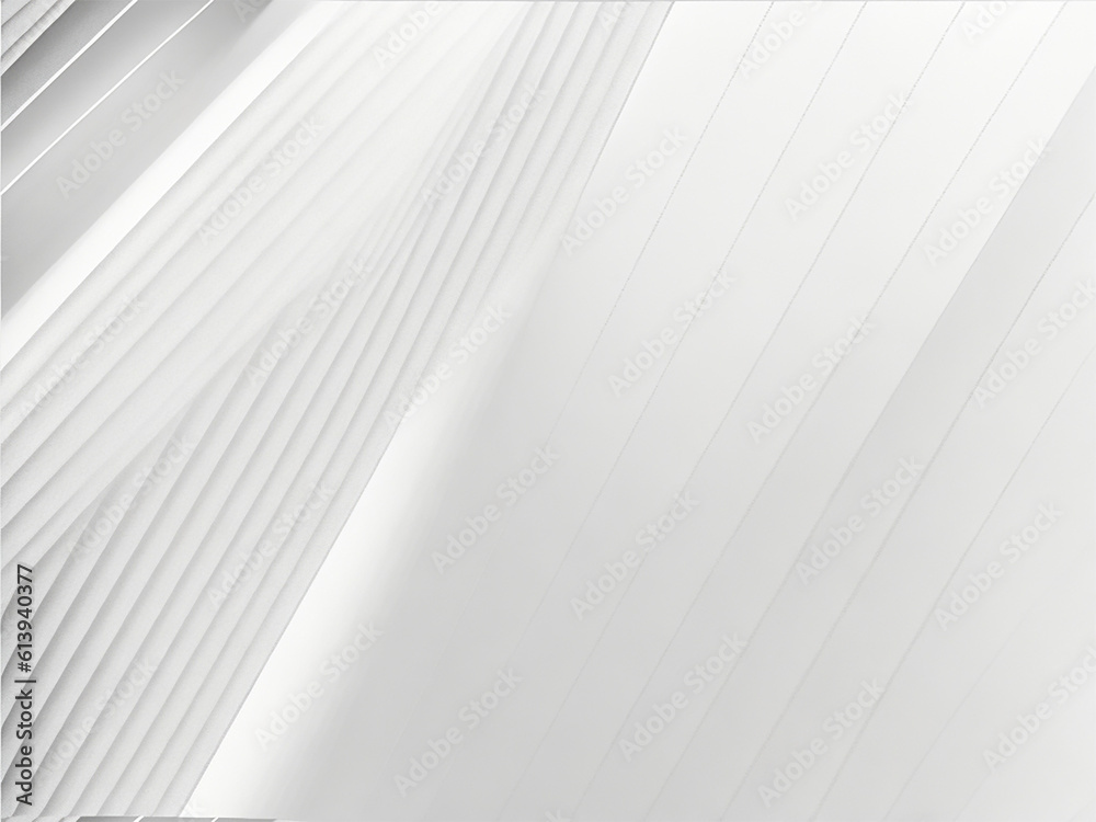 White luxury background with grey shadow diagonal stripes. Light elegant dynamic abstract BG. Trendy geometric neumorphism. Universal minimal 3d sale modern backdrop ai generate