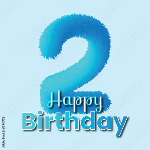 Birthday Wish by age number for kids Vector Tmeplate photo