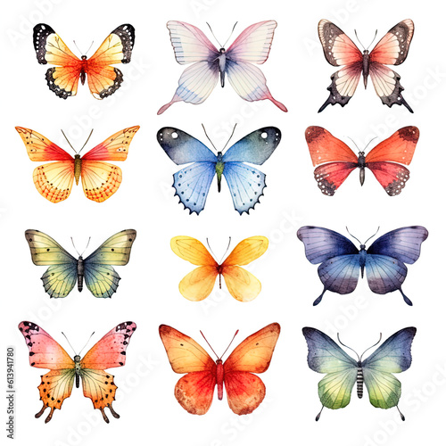 set of butterflies isolated © Bogdan