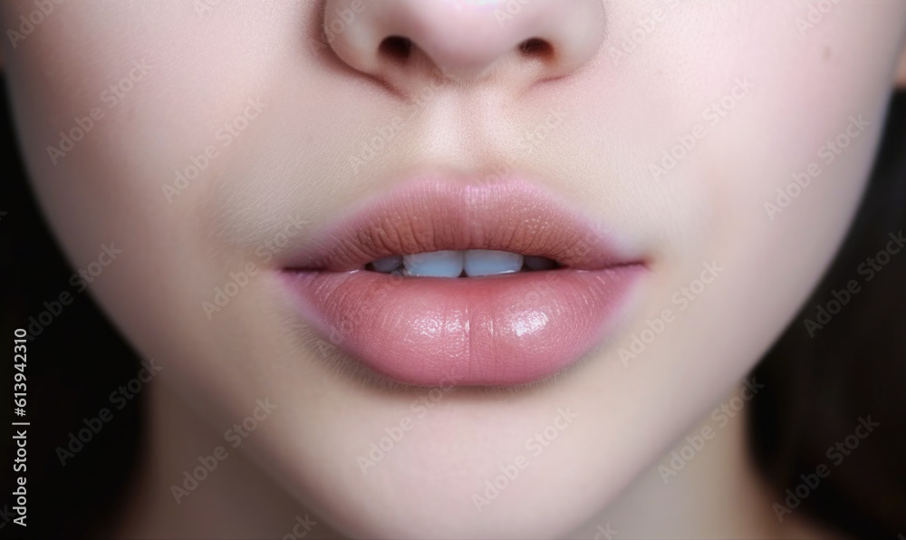 fashionable lips and mouth of a young female model.
AI GENERATIVE