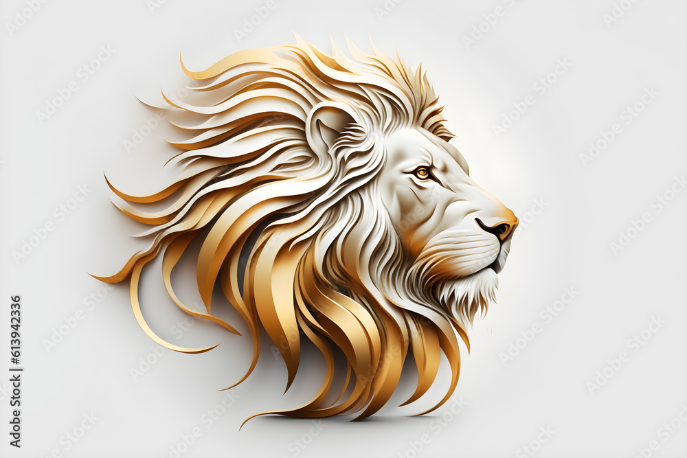 lion head isolated on white, ai generative lion head isolated on white, ai generative