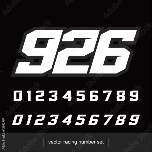 CLEAN AND BOLD RACING NUMBER SET FOR MOTORSPORTS