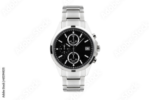 Luxury watch isolated on white background. With clipping path for artwork or design. black.PNG