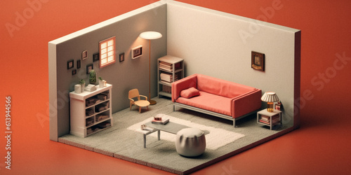 A miniature home scene, created with generative AI technology © Ruben Chase