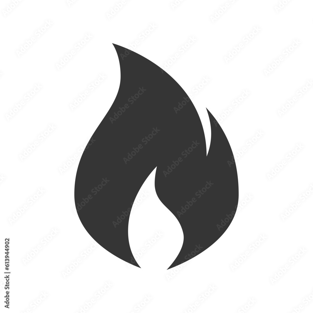 Fire icon, simple black emoji in flat style Fire icon, simple black emoji in flat style