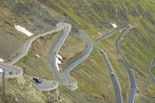 Some of the 48 hairpin turns near the top of the eastern ramp of the Stelvio Pass. Italy photo