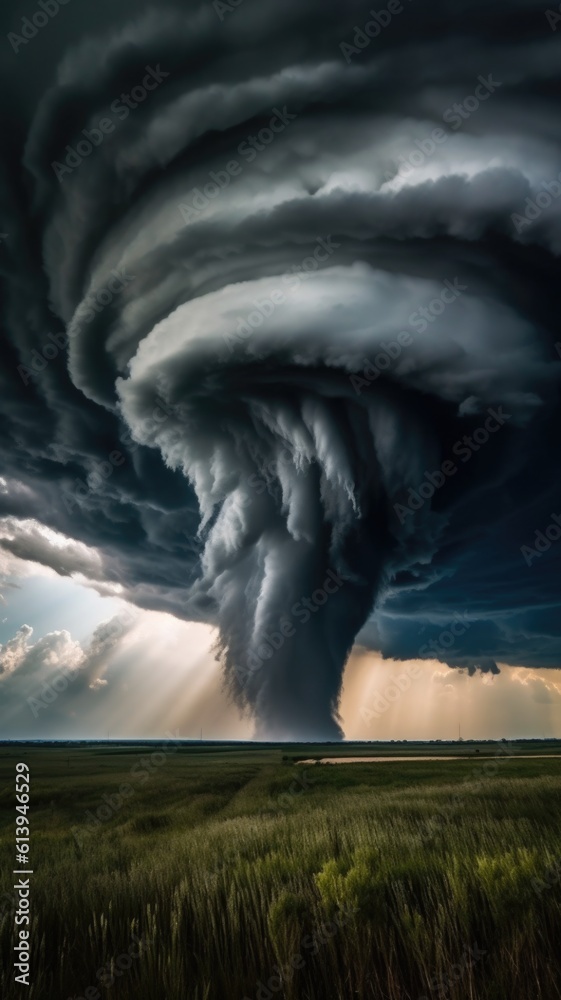 Huge tornado sweeps across country, Generative AI Huge tornado sweeps across country, Generative AI