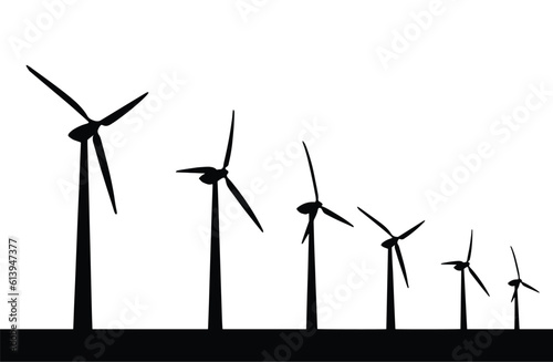  Vector illustration. Wind turbines generate electricity in the meadow. on a white background. clean energy concept © I LOVE PNG