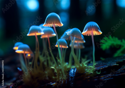 Bioluminescent Fungus , mushroom in the forest