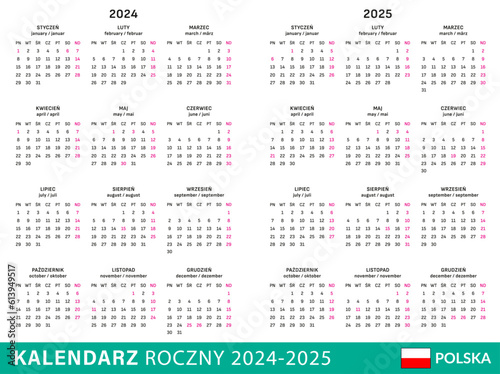 Kalendarz skrócony roczny 2025