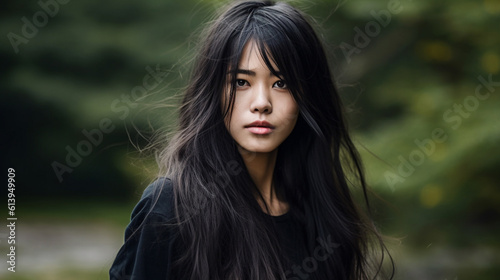 young adult woman outdoors ...