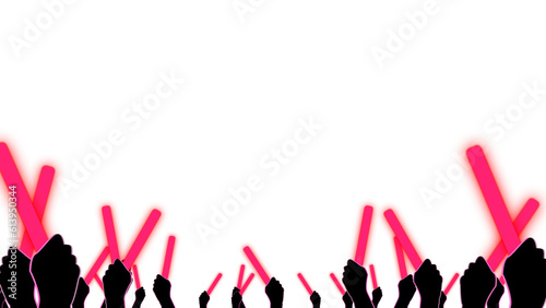 ピンク色のペンライト(サイリウム)を持つ手