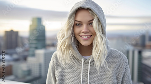 young adult woman with blon...