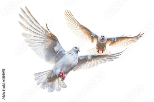 two_white_doves_flying_in_flight