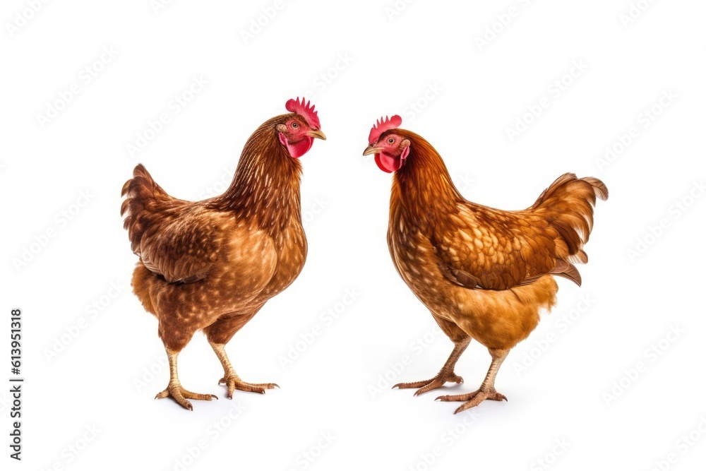 two_brown_and_white_chickens two_brown_and_white_chickens