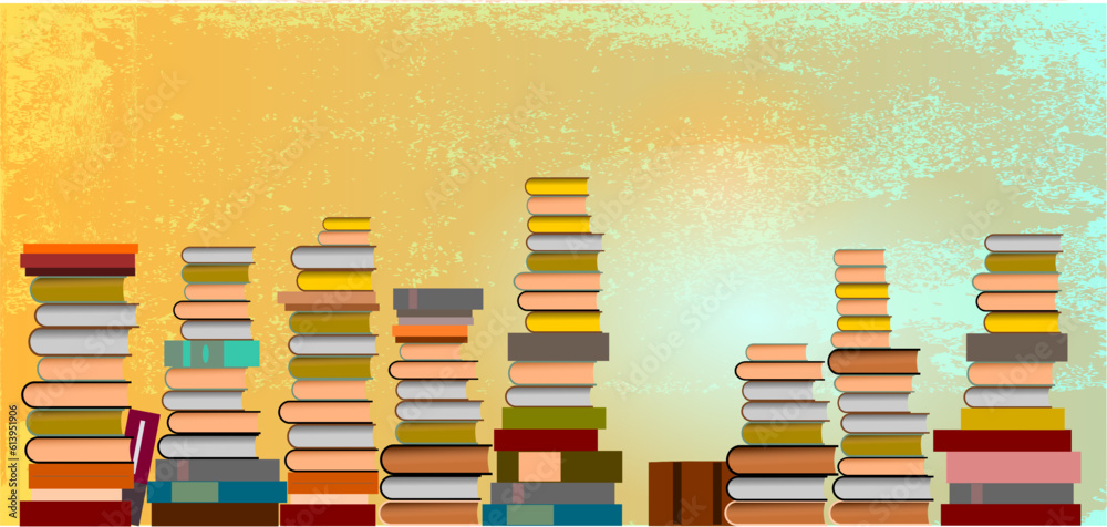 Bücherstapel - Wissen - Grunge Textur Hintergrund