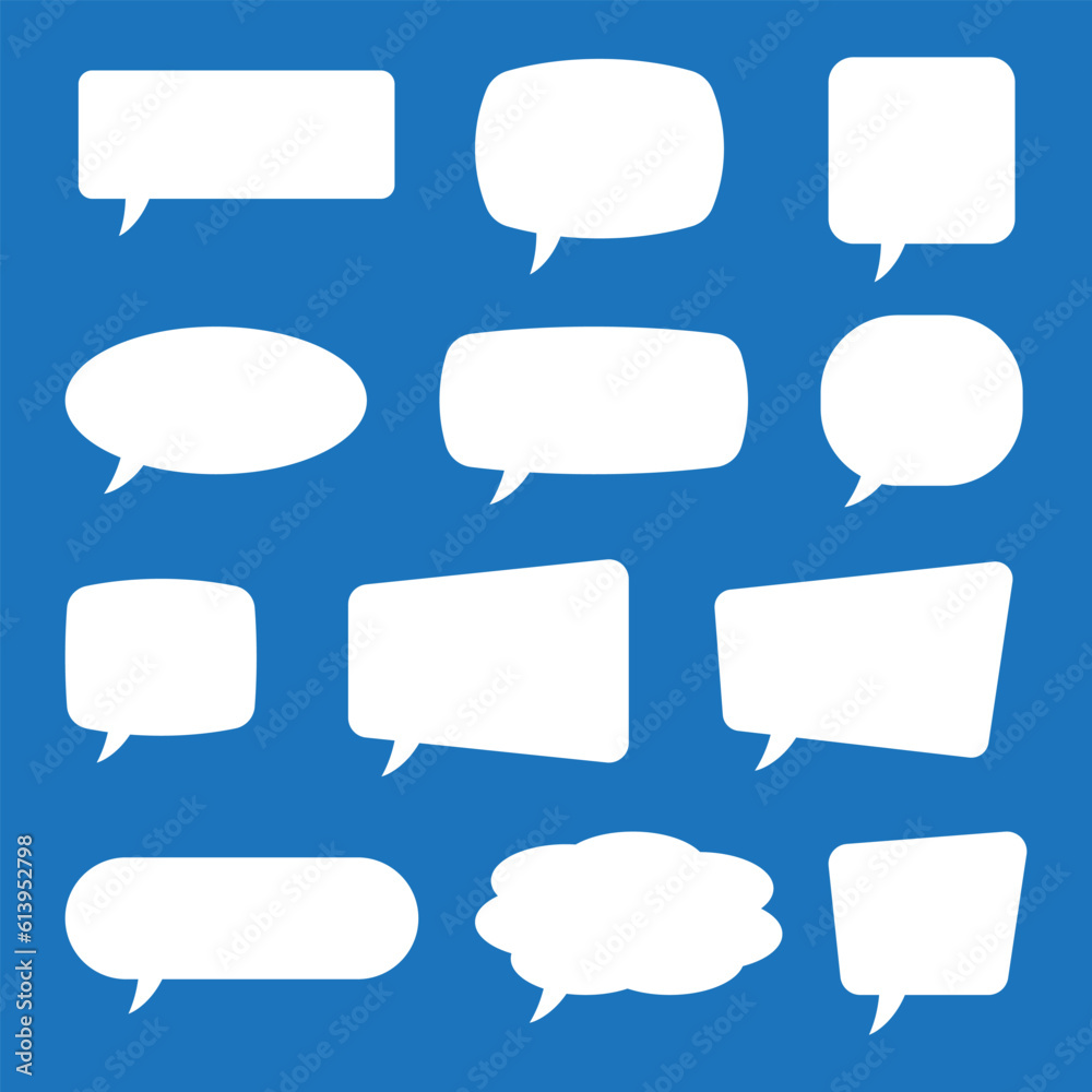 Set of speech bubbles. Blank empty vector white speech bubbles. Cartoon balloon word design. Set of speech bubbles. Blank empty vector white speech bubbles. Cartoon balloon word design.
