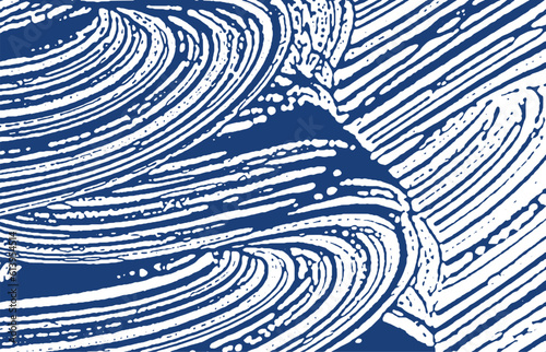 Grunge texture. Distress indigo rough trace. Drama