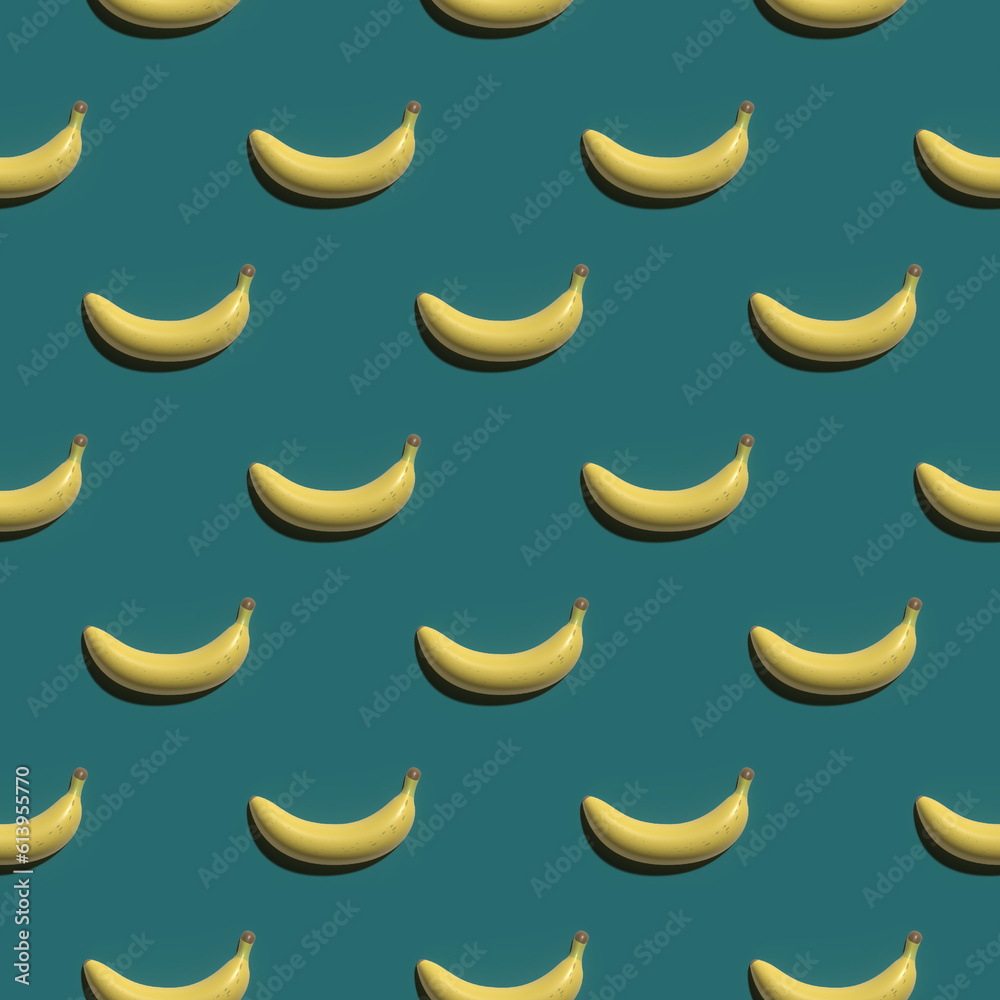 Seamless pattern banana tropical fruit