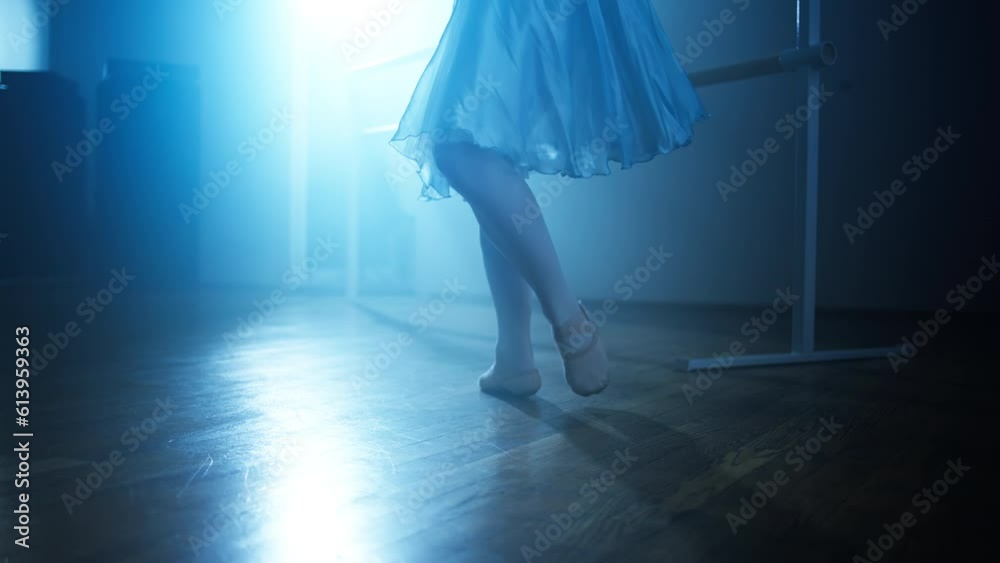 Elegant Moves Ballet Training and Performance by a Delicate Ballerina in the Dance Hall. High quality 4k footage